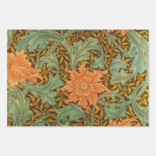 Feuille De Papier Cadeau William Morris Single Stem Pattern (Devant 3)