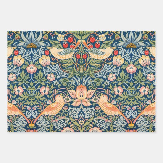 Feuille De Papier Cadeau William Morris Strawberry Thief  (Devant 3)
