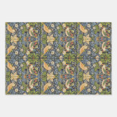 Feuille De Papier Cadeau William Morris - Strawberry Thief Floral Pattern (Devant 3)