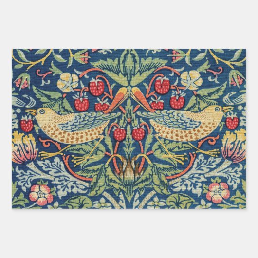 Feuille De Papier Cadeau William Morris - Thief aux fraises (Devant)