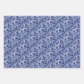 Feuille De Papier Cadeau William Morris Thistle, noir/blanc, or, bleu (Devant 3)