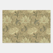 Feuille De Papier Cadeau William Morris Vert Sauge Motif Tulipe : Vintage (Devant 2)