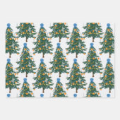 Feuille De Papier Cadeau Williamsburg Christmas Blue and Orange (Devant)