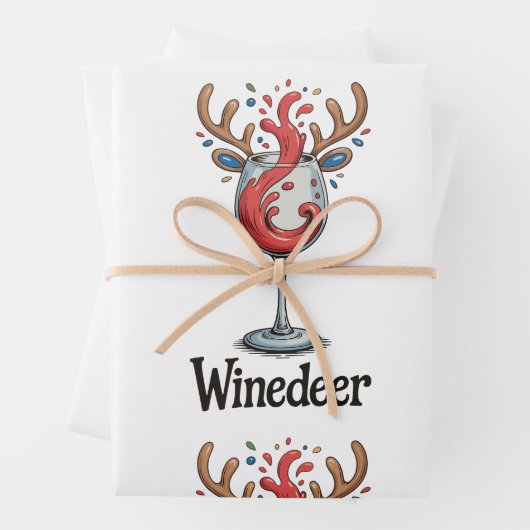 Feuille De Papier Cadeau Winedeer Reindeer Christmas Xmas Matching Family (En situation)