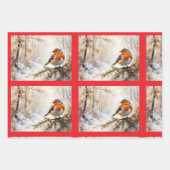 Feuille De Papier Cadeau Winter Birds Natural (Devant)