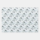Feuille De Papier Cadeau Winter Blue Snowy White Horse (Devant 3)
