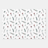 Feuille De Papier Cadeau Winter Blue Spruce & Mulled Berries White (Devant 3)