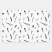 Feuille De Papier Cadeau Winter Blue Spruce & Mulled Berries White (Devant 2)