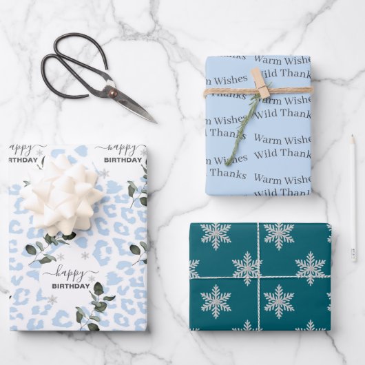 Feuille De Papier Cadeau Winter Wild Glacier Leopard (Recto)