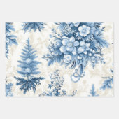 Feuille De Papier Cadeau Winter Wonderland : Arbre de Noël bleu et blanc (Devant)
