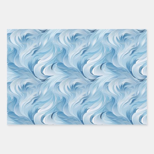 Feuille De Papier Cadeau Winter Wonderland Bleu gelé motif (Devant 2)