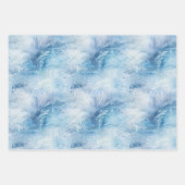 Feuille De Papier Cadeau Winter Wonderland Bleu gelé motif (Devant 3)