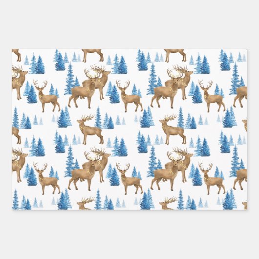 Feuille De Papier Cadeau Winter Wonderland Reindee (Devant)