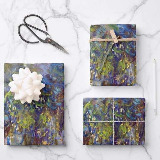 Feuille De Papier Cadeau Wisteria (moitié droite) par Claude Monet (Recto)