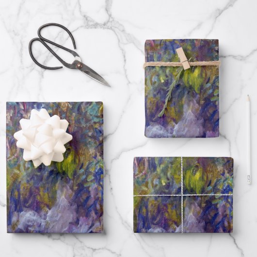 Feuille De Papier Cadeau Wisteria (moitié gauche) par Claude Monet (Recto)