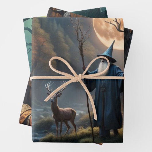 Feuille De Papier Cadeau Wizard (En situation)