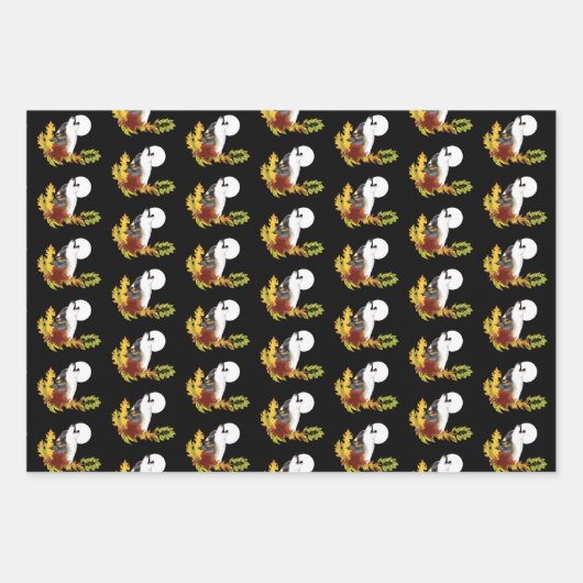 Feuille De Papier Cadeau Wolf Howling Moon (Devant)