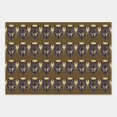 Feuille De Papier Cadeau Wolf visage guerrier fenrir nordic emballage cadea (Devant 2)