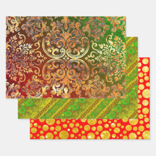 Feuille De Papier Cadeau Woodbury, Agra Batik et Hot Dots