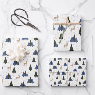 Feuille De Papier Cadeau Woodland Deer Holiday