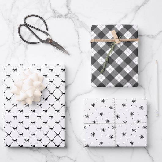 Feuille De Papier Cadeau Woodland Trio | Vacances de coordination (Recto)