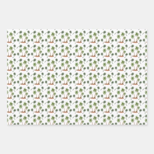 Feuille De Papier Cadeau Wrapping - Palm Trees (Devant)