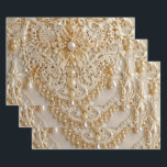 Feuille De Papier Cadeau Wrapping Paper<br><div class="desc">This wrapping paper comes with an elegant vintage lace and pearls design.</div>