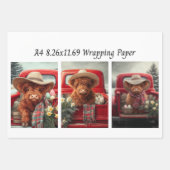 Feuille De Papier Cadeau Wrapping Paper 9 A4 Designs Easter Bunny Highland (Devant 3)