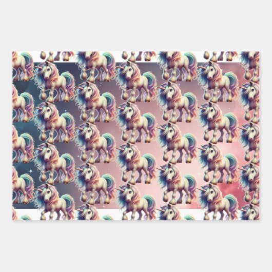 Feuille De Papier Cadeau Wrapping Paper Flat Sheet Set of 3 (Devant 3)