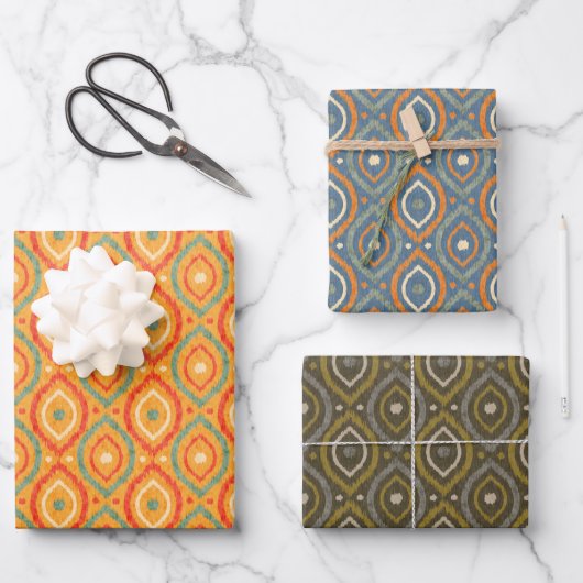 Feuille De Papier Cadeau Wrapping paper for Christmas with ogee pattern. (Recto)