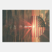Feuille De Papier Cadeau Wrapping Paper for Decoupage Patriotic American  (Devant 3)