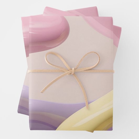 Feuille De Papier Cadeau Wrapping paper in stylish abstract graphic (En situation)