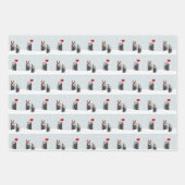 Feuille De Papier Cadeau Wrapping paper set with holiday penguins (Devant 3)