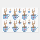 Feuille De Papier Cadeau Wrapping Paper Sheets - Deer, Mug, Bear (Devant)