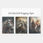 Feuille De Papier Cadeau Wrapping Papers Decoupage 9 A4 Horses (Devant 2)
