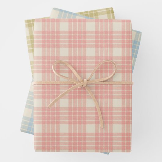 Feuille De Papier Cadeau Wrapping retro gingham paper for Christmas (En situation)