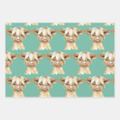 Feuille De Papier Cadeau Wreath Highland Cow Baby shower (Devant 3)