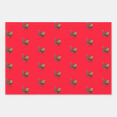 Feuille De Papier Cadeau Wren Bird Chantant Vivid Rouge (Devant 2)