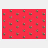 Feuille De Papier Cadeau Wren Bird Chantant Vivid Rouge (Devant)