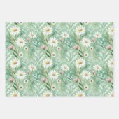 Feuille De Papier Cadeau Xmas Daisy Flowers Winter Pattern (Devant 2)