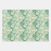 Feuille De Papier Cadeau Xmas Daisy Flowers Winter Pattern (Devant)