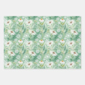 Feuille De Papier Cadeau Xmas Daisy Flowers Winter Pattern (Devant 3)