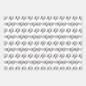 Feuille De Papier Cadeau XOXO Hugs & Baisers Brush Script noir et blanc (Devant 2)