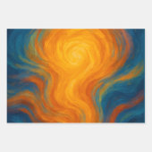 Feuille De Papier Cadeau yellow and blue swirl sun energy abstract (Devant)