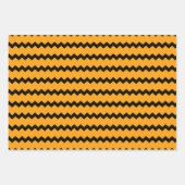 Feuille De Papier Cadeau Yellow & Black Zigzag Chevron Playful & Bold (Devant 2)