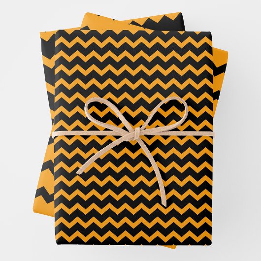 Feuille De Papier Cadeau Yellow & Black Zigzag Chevron Playful & Bold
