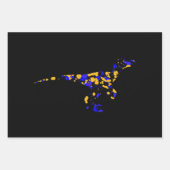 Feuille De Papier Cadeau Yellow Blue Raptor Splattered Paint (Devant 2)