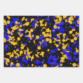 Feuille De Papier Cadeau Yellow Blue Raptor Splattered Paint (Devant)