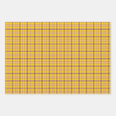 Feuille De Papier Cadeau Yellow Purple White Plaid Classic (Devant 2)
