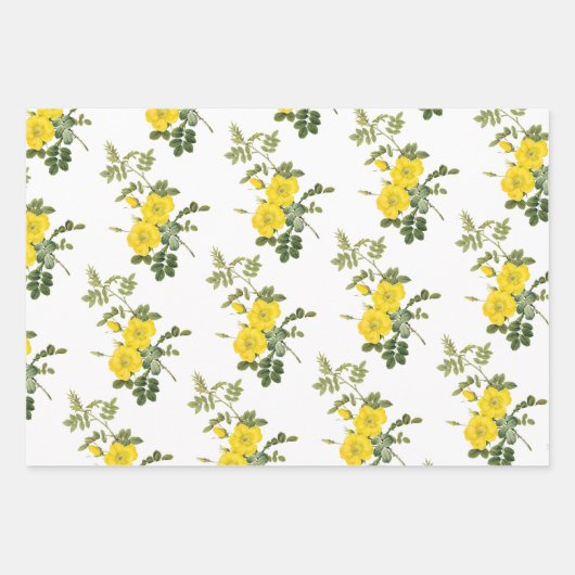 Feuille De Papier Cadeau Yellow Rose Pattern (Devant 2)